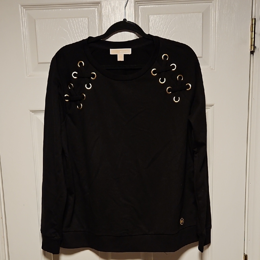 Michael Kors Grommet Lace-Up Sweatshirt